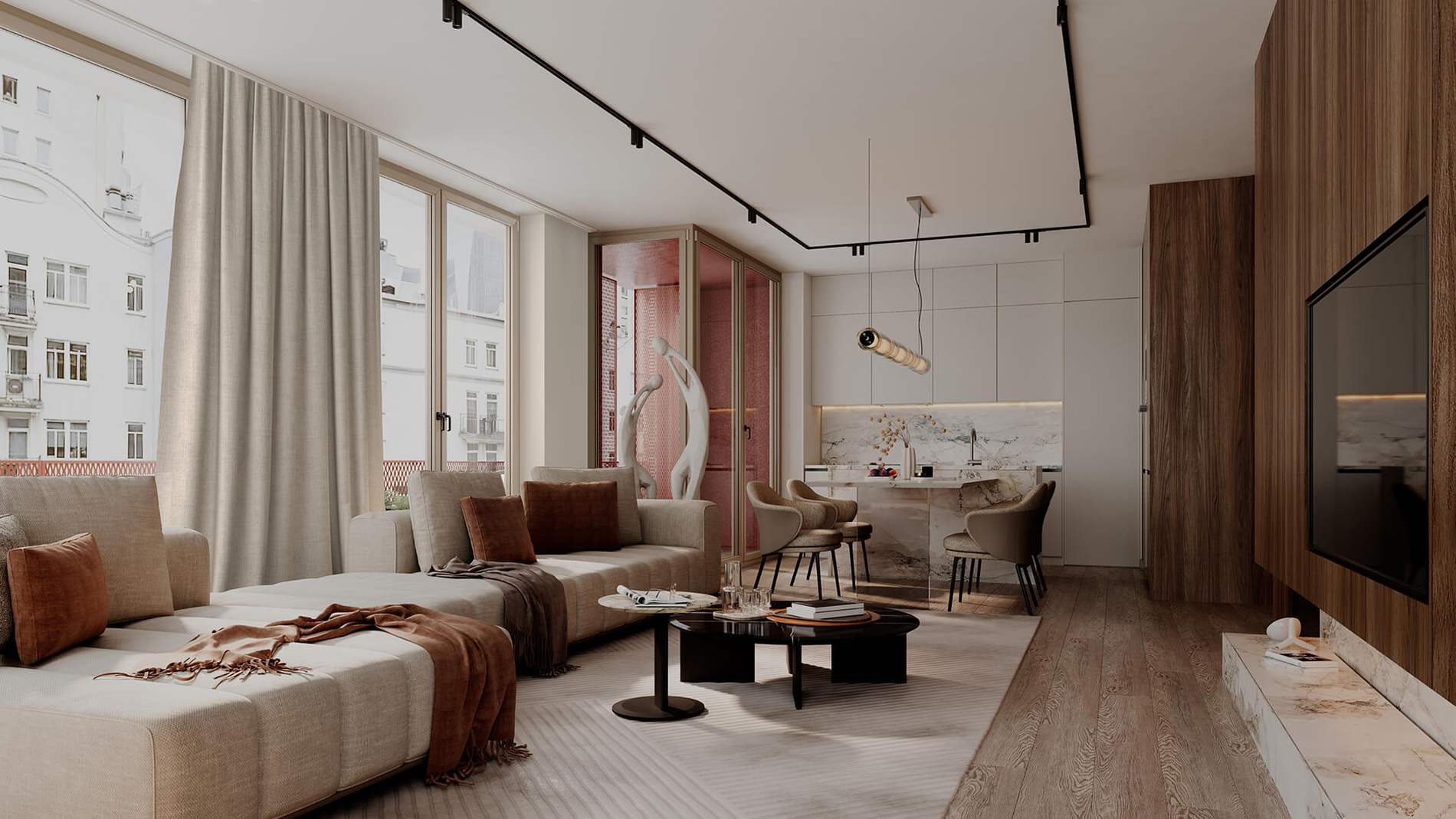 Salon w inwestycji Zelazna 54, Warszawa Wola