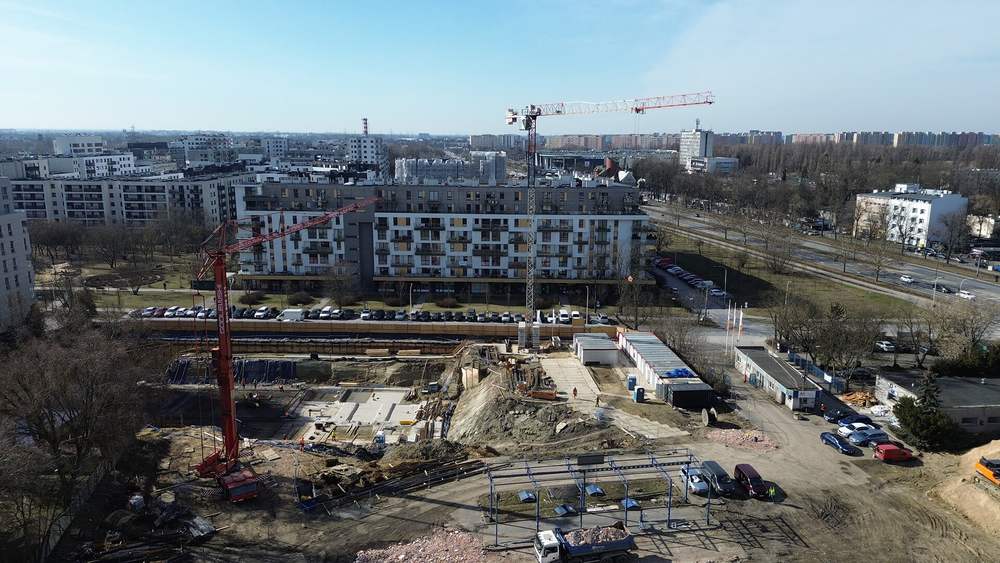 Postęp pracy inwestycji Splot Wola, Warszawa Wola