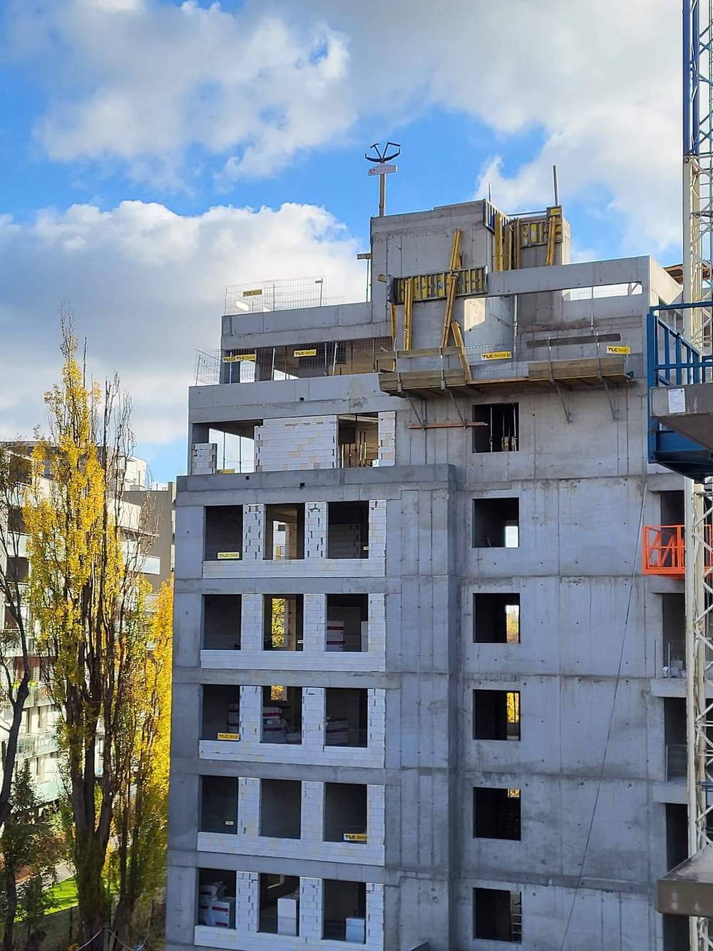 Postep pracy inwestycji Splot Wola, Warszawa Wola