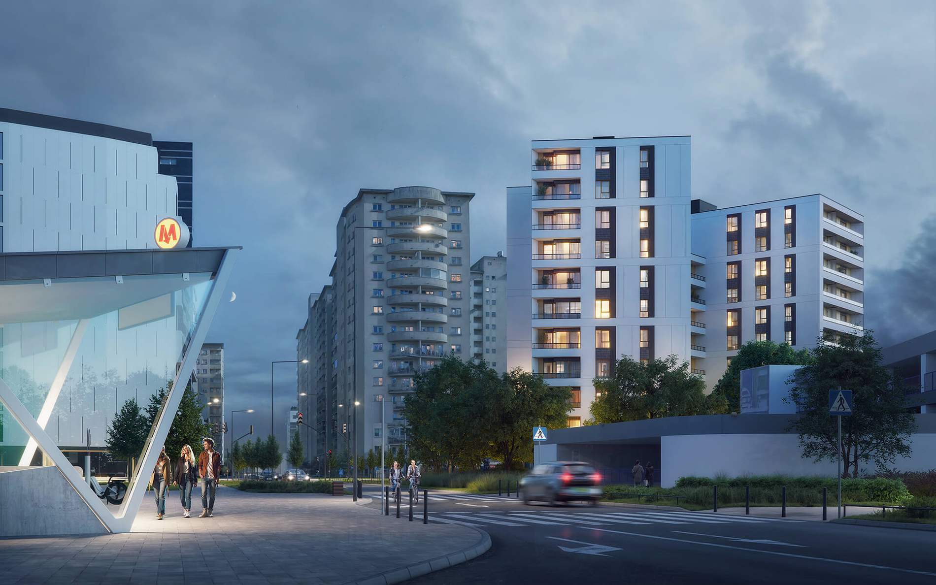Budynek Bukowinska Mokotow od strony Metro Wilanowska, Warszawa Mokotow