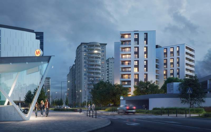 Budynek Bukowinska Mokotow od strony Metro Wilanowska, Warszawa Mokotow