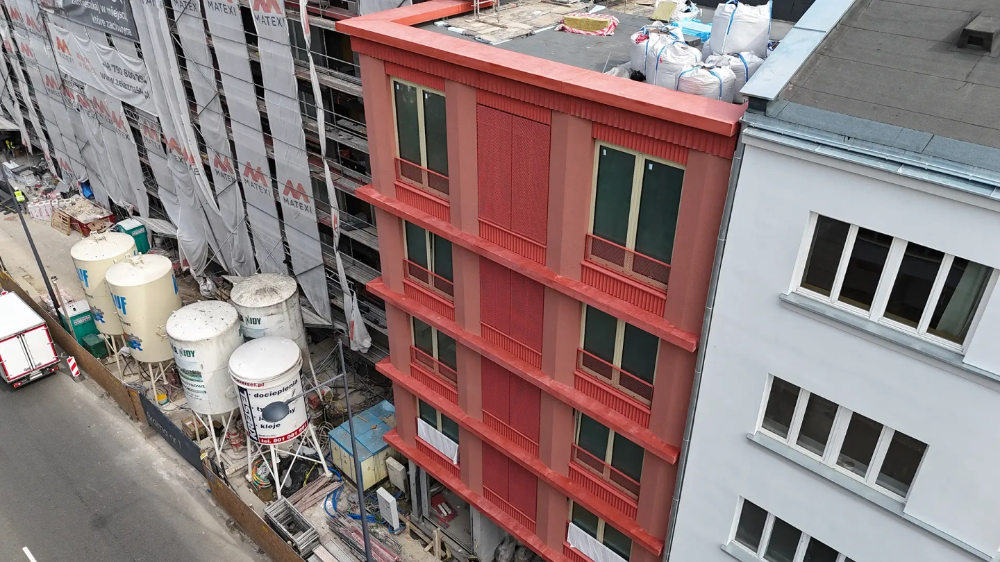 Postęp pracy inwestycji Żelazna 54, Warszawa Wola